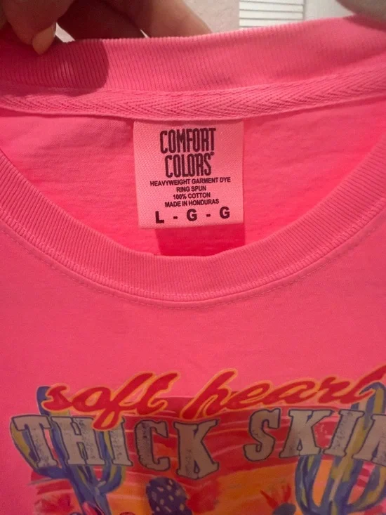 SOFT HEART THICK SKIN NEON PINK TSHIRT - Picture 6 of 6